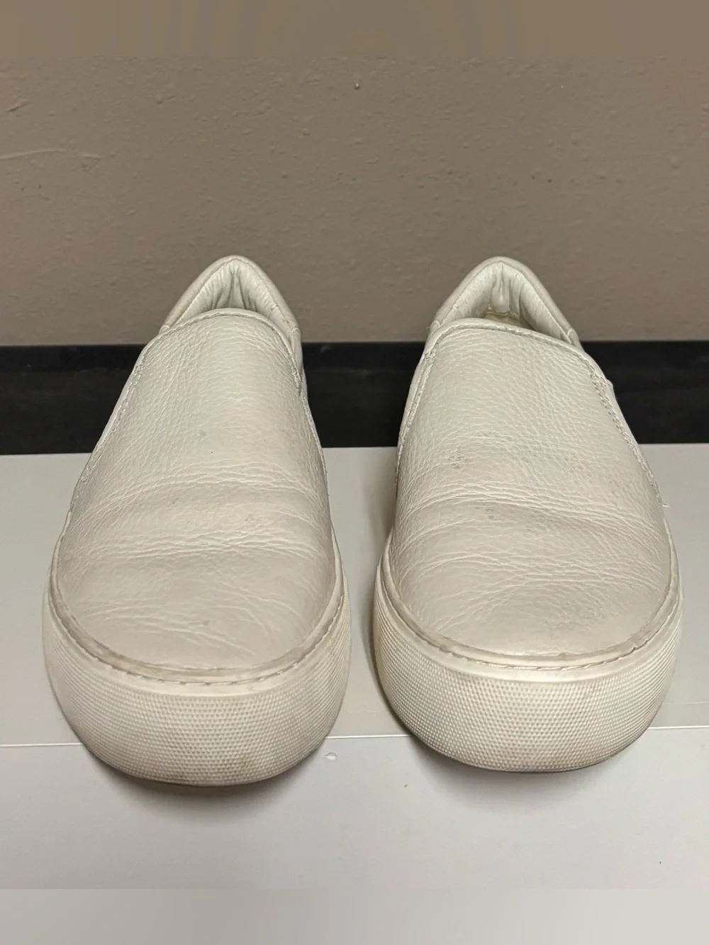 UGG Slip-On Leather Sneakers in White